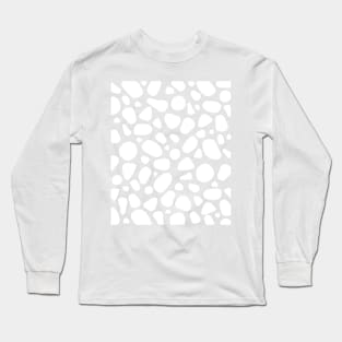 Neutral Patel Pink Abstract shapes Terrazzo Marble Pattern Long Sleeve T-Shirt